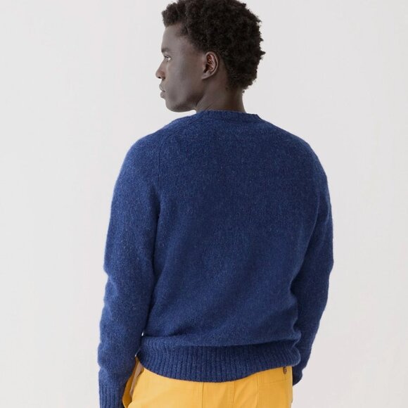 J. CREW Men's Brushed Wool Crewneck Sweater Heather Indigo Blue Size XL - Picture 6 of 11